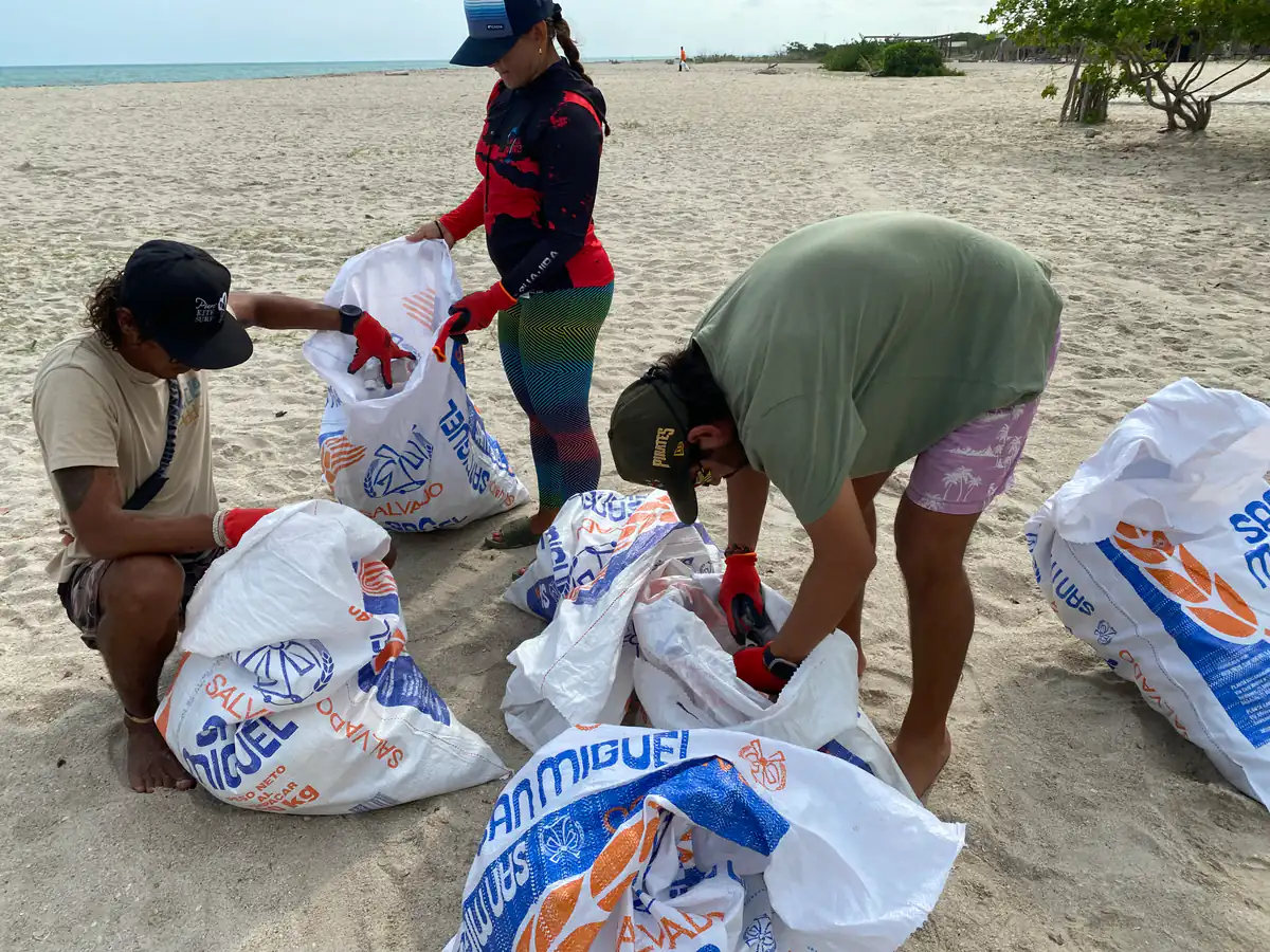 Clean-up team at work